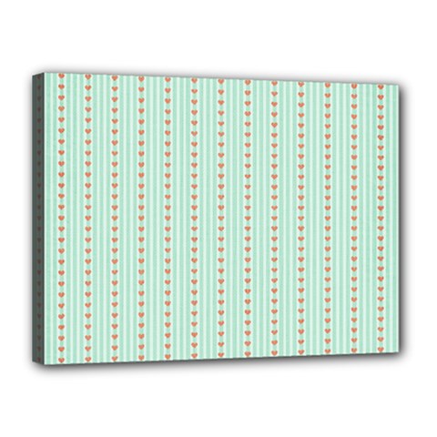 Hearts & Stripes Canvas 16  X 12  (framed) by StuffOrSomething