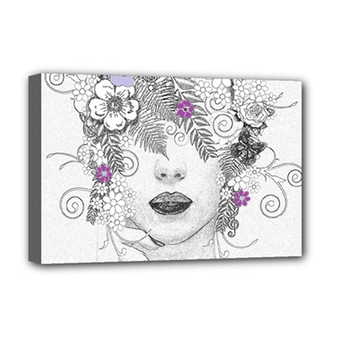 Flower Child Of Hope Deluxe Canvas 18  X 12  (framed) by FunWithFibro