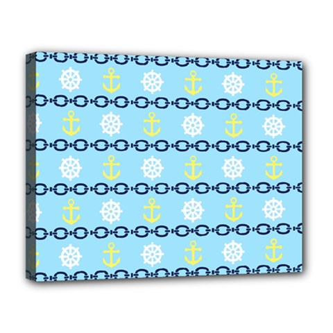 Anchors & Boat Wheels Canvas 14  X 11  (framed) by StuffOrSomething