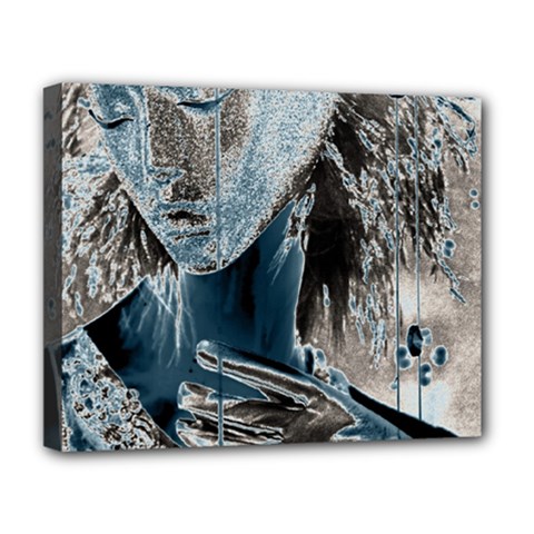 Feeling Blue Deluxe Canvas 20  X 16  (framed) by FunWithFibro