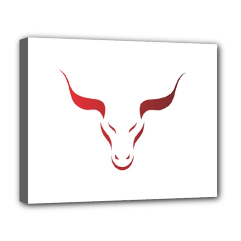 Stylized Symbol Red Bull Icon Design Deluxe Canvas 20  X 16  (framed) by rizovdesign