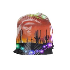 Ghost Dance Drawstring Pouch (large) by icarusismartdesigns