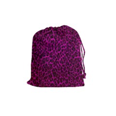 Pink Leopard  Drawstring Pouch (medium) by OCDesignss