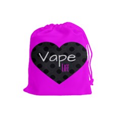 Hot Pink Vape Heart Drawstring Pouch (large) by OCDesignss