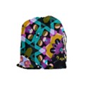 Digital Futuristic Geometric Pattern Drawstring Pouch (Large) View1