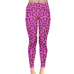 Florescent Pink Animal Print  Leggings  by OCDesignss