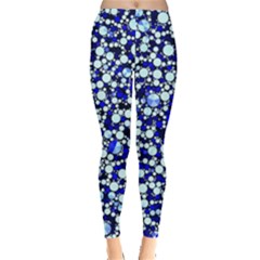 Bright Blue Cheetah Bling Abstract  Leggings  by OCDesignss