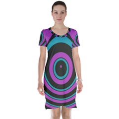 Distorted Concentric Circles Short Sleeve Nightdress by LalyLauraFLM