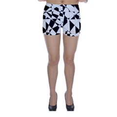 Shattered Life In Black & White Skinny Shorts by StuffOrSomething