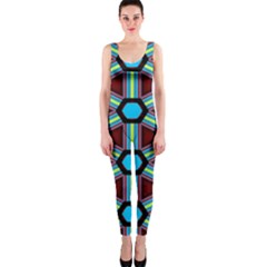 Stripes And Hexagon Pattern Onepiece Catsuit by LalyLauraFLM
