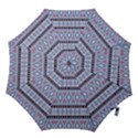 Fancy Tribal Border Pattern Blue Hook Handle Umbrellas (Large) View1
