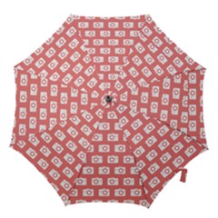 Modern Chic Vector Camera Illustration Pattern Hook Handle Umbrellas (large) by GardenOfOphir