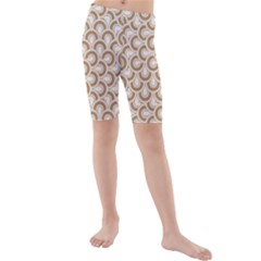 Retro Mirror Pattern Brown Kid s Swimwear by ImpressiveMoments