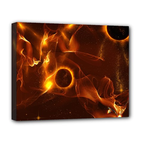Fire And Flames In The Universe Deluxe Canvas 20  X 16   by FantasyWorld7