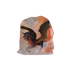 The Dark Unicorn Drawstring Pouches (medium)  by FantasyWorld7