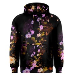 Awesome Flowers With Fire And Flame Men s Pullover Hoodies by FantasyWorld7