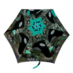 Cute Mermaid Playing With Orca Mini Folding Umbrellas by FantasyWorld7