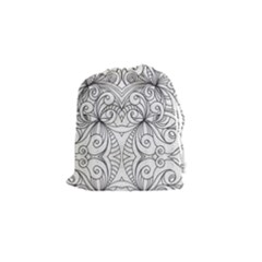Drawing Floral Doodle 1 Drawstring Pouches (small)  by MedusArt