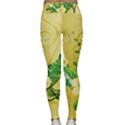 Wonderful Soft Yellow Flowers With Leaves Yoga Leggings View2