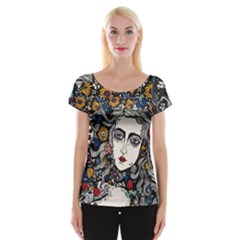 Flower Woman Women s Cap Sleeve Top by DryInk