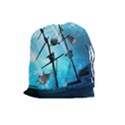 Awesome Ship Wreck With Dolphin And Light Effects Drawstring Pouches (Large)  View1