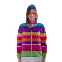 Jagged Stripes Hooded Wind Breaker (women) by LalyLauraFLM