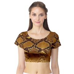 Snake Skin Short Sleeve Crop Top by trendistuff