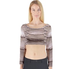 Scaly Leather Long Sleeve Crop Top by trendistuff