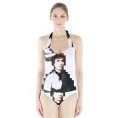 Digital Native Women s Halter One Piece Swimsuit by 2MDesigns