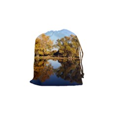 Autumn Lake Drawstring Pouches (small)  by trendistuff