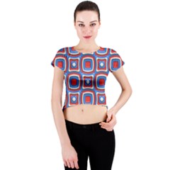 3d Squares Crew Neck Crop Top by LalyLauraFLM