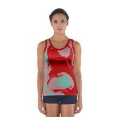 Red Pink Green Texture Women s Sport Tank Top by LalyLauraFLM