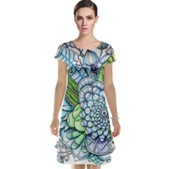Peaceful Flower Garden 2 Cap Sleeve Nightdress by Zandiepants
