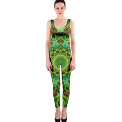 Peacock Feathers Mandala Onepiece Catsuit by Zandiepants