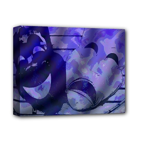 Blue Comedy Drama Theater Masks Deluxe Canvas 14  X 11  by BrightVibesDesign