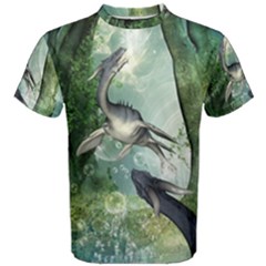 Awesome Seadraon In A Fantasy World With Bubbles Men s Cotton Tee by FantasyWorld7