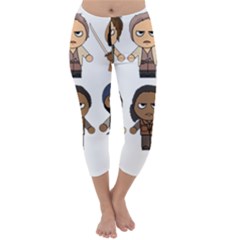 The Walking Dead   Main Characters Chibi   Amc Walking Dead   Manga Dead Capri Winter Leggings  by PTsImaginarium