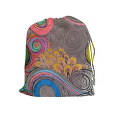 Rainbow Passion Drawstring Pouches (extra Large) by SugaPlumsEmporium