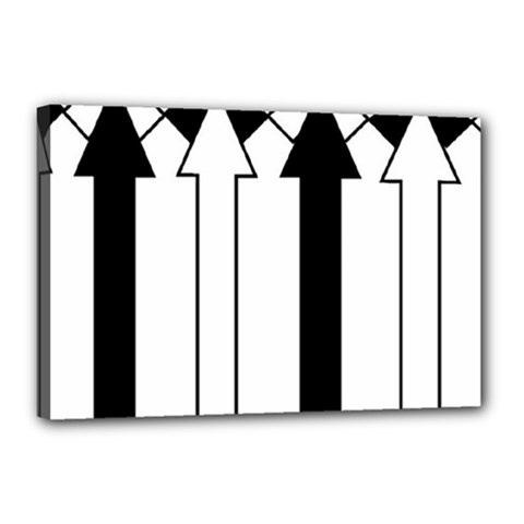 Funny Black And White Stripes Diamonds Arrows Canvas 18  X 12  by yoursparklingshop