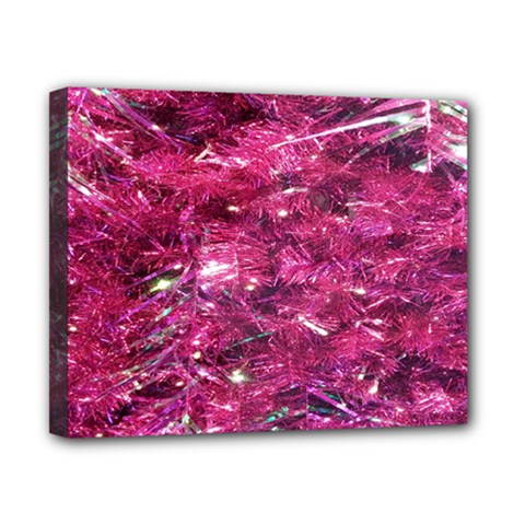 Festive Hot Pink Glitter Merry Christmas Tree  Canvas 10  X 8  by yoursparklingshop