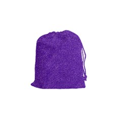 Festive Purple Glitter Texture Drawstring Pouches (small)  by yoursparklingshop