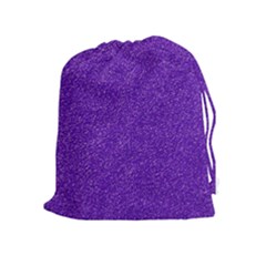Festive Purple Glitter Texture Drawstring Pouches (extra Large) by yoursparklingshop