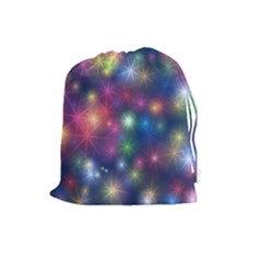 Starlight Shiny Glitter Stars Drawstring Pouches (large)  by yoursparklingshop