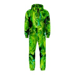 Festive Green Glitter Roses Valentine Love  Hooded Jumpsuit (kids) by yoursparklingshop