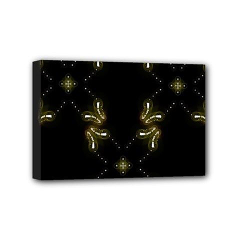 Festive Black Golden Lights  Mini Canvas 6  X 4  by yoursparklingshop