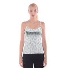 Whimsical Feather Pattern, Dusk Blue Spaghetti Strap Top by Zandiepants
