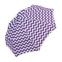 Royal Purple & White Zigzag Pattern Folding Umbrella View2