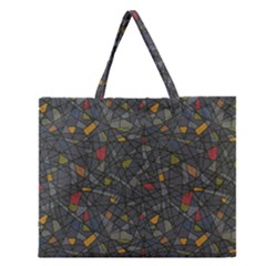 Abstract Reg Zipper Large Tote Bag by FunkyPatterns