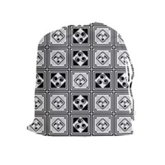 Black And White Drawstring Pouches (extra Large) by FunkyPatterns