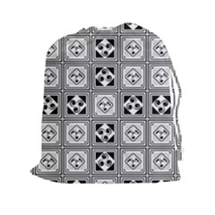 Black And White Drawstring Pouches (xxl) by FunkyPatterns